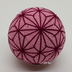 手鞠“麻葉”粉紅色地紅豆 6cm Temari Temari Temari 第1張的照片