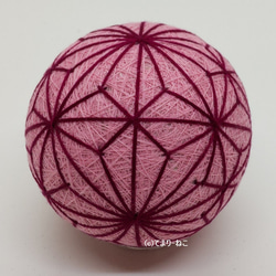 手鞠“麻葉”粉紅色地紅豆 6cm Temari Temari Temari 第3張的照片