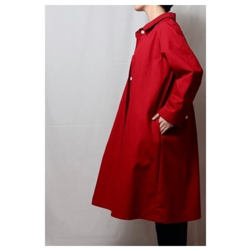 チノクロス コート 赤 裏地無し、パイピング仕様 ※コート生地の色違い