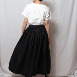 タックギャザースカート　黒　サイズ調整可能　綿ブロード 9枚目の画像