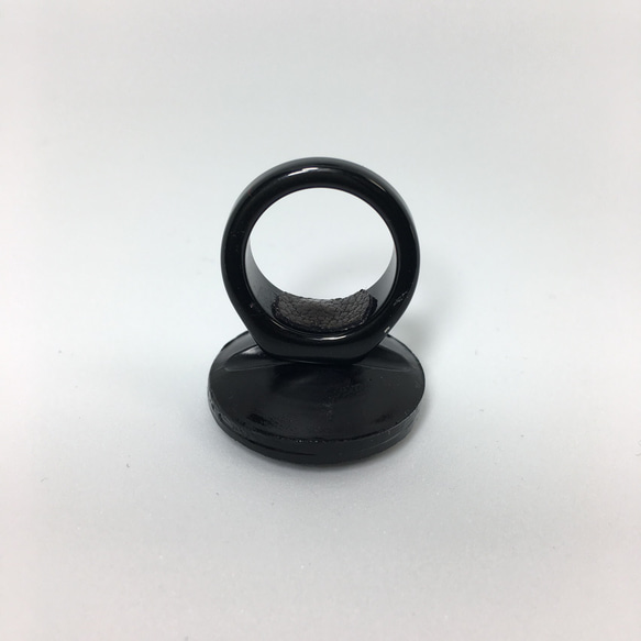ヴィンテージボタンの指輪 黒 4枚目の画像