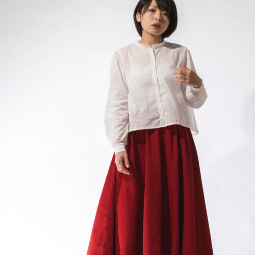 チノクロス 12枚はぎフレアスカート 赤 サイズ調整可能 ロング チノクロス 12枚はぎフレアスカート 赤 サイズ調整可能 ロング