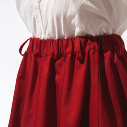 チノクロス　12枚はぎフレアスカート　赤　サイズ調整可能 5枚目の画像