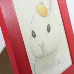 水彩画《うさぎもち》ハガキサイズ【送料込み】 3枚目の画像