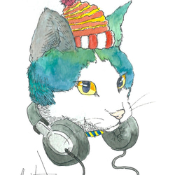 服を着た猫 ポストカード 【8枚セット】 1枚目の画像