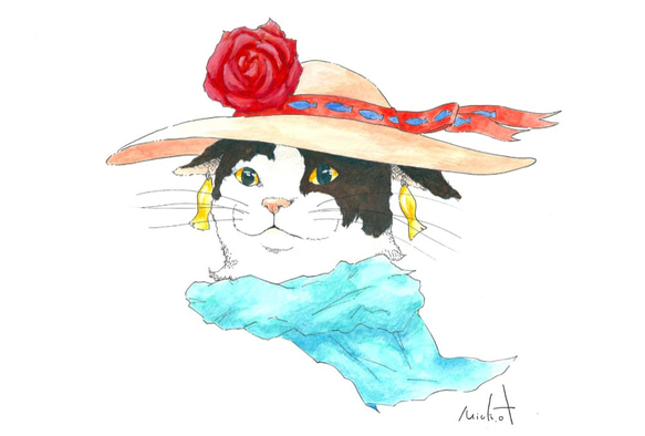 服を着た猫 ポストカード 【8枚セット】 2枚目の画像