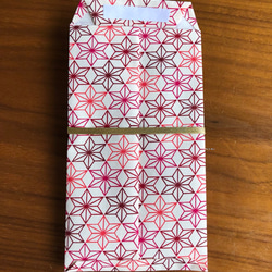 布製 和柄 麻の葉文様 春色のお祝儀袋 2枚目の画像