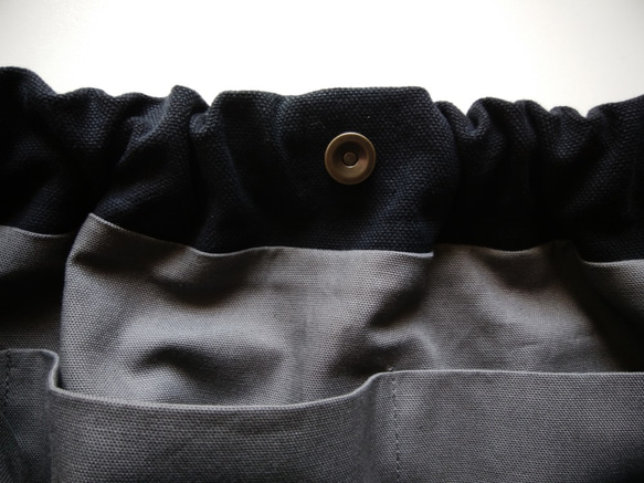 8号帆布（バイオウオッシュ加工）ワンハンドルトート　ブラック 4枚目の画像