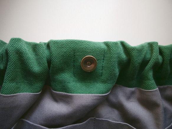 8號帆布（生物洗滌處理）一把手提包綠色 第4張的照片