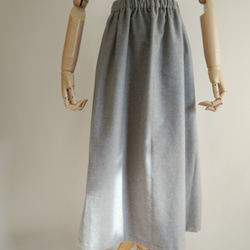 上質コットンフランネル　ギャザースカート　グレー 9枚目の画像