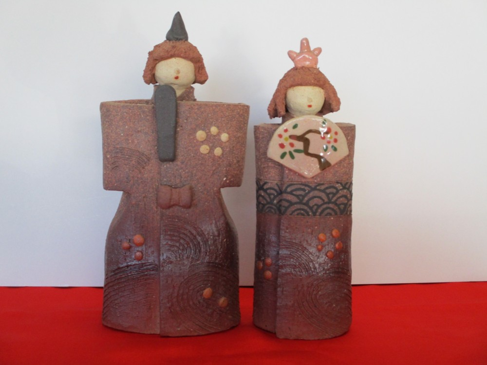 焼しめ立雛（大）