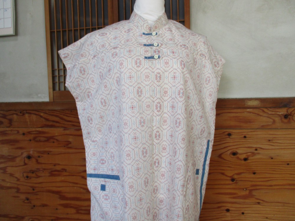 古布リメイク　白地チュニック（B）