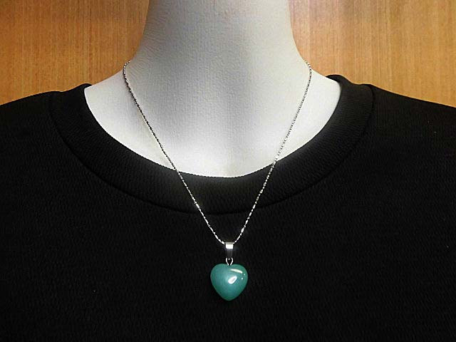 天然石 翡翠(着色)ハートネックレス (ペンダント) 200720464