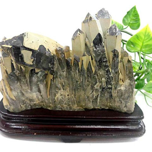 黒水晶クラスター 台座付き