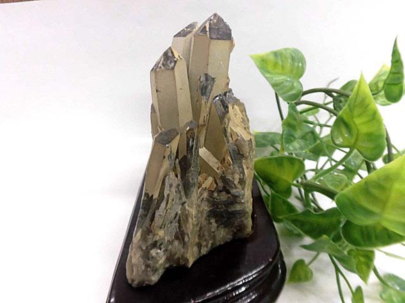 天然石 黒水晶クラスター 台座付 　　200720588 3枚目の画像