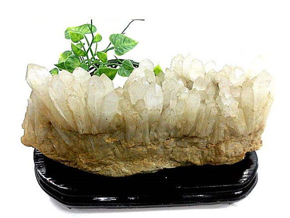 天然石 マダガスカル産 水晶クラスター 台座付 200720590 【公式通販】