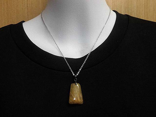 天然石 満針 金針ルチルクォーツ ネックレス(ペンダント)　　200720744