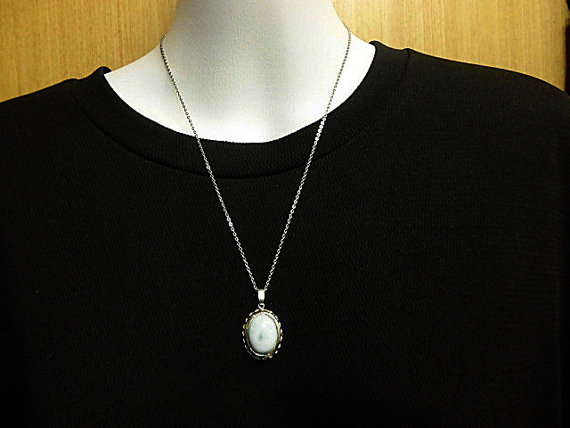 天然石 三大ヒーリングストーン ラリマー(ペクトライト)ネックレス(ペンダント)　　200720964