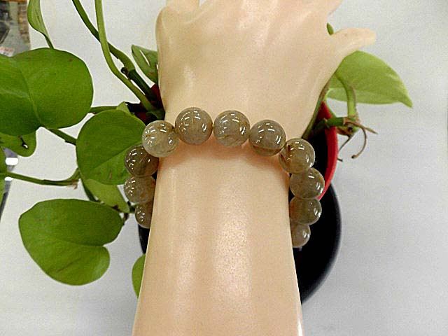 天然石 ルチルクォーツ11.5mm玉ブレスレット 内周17.3cm　　　211221215