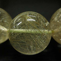 天然石 金針ルチルクォーツ13.9～14.5mm玉ブレスレット 内周18.2cm　　　211221235 6枚目の画像