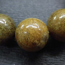 天然石 金・銅針ルチルクォーツ15㎜玉ブレスレット内周：約19cm　16072001 2枚目の画像