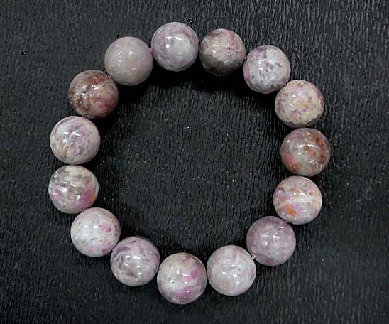 天然石 ピンクトルマリン13mm玉ブレスレット 内周17.9ｃｍ       171221229