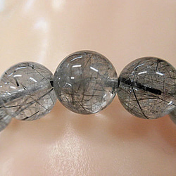 天然石   黒針ルチルクォーツ 11ｍｍ玉 内周18.5cm     171221411 5枚目の画像