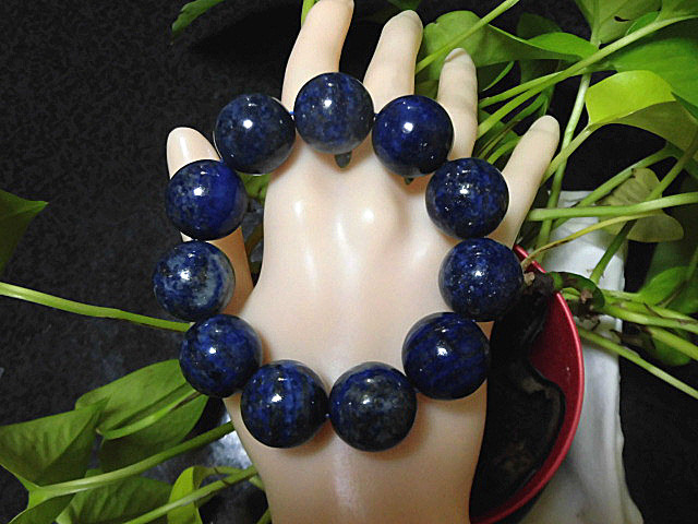 天然石 ラピスラズリ19.5ｍｍ玉ブレスレット 内周18.6cm 　180101361