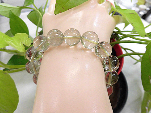 天然石 金針ルチルクォーツ11.5～12.5mm玉ブレスレット 内周18cm　　　190312024 4,050円