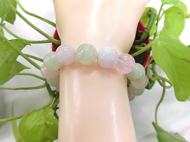 天然石 モルガナイト11.5～12.0mm玉ブレスレット 内周18.8cm 　　　190312097 11,100円