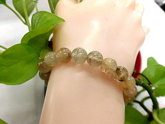 天然石 ルチルクォーツ(多彩針) 8.5mm玉 内周17.2cm      190312416