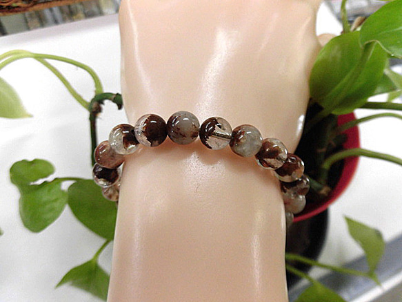 天然石 レッドファントム8mm玉ブレスレット 190312664