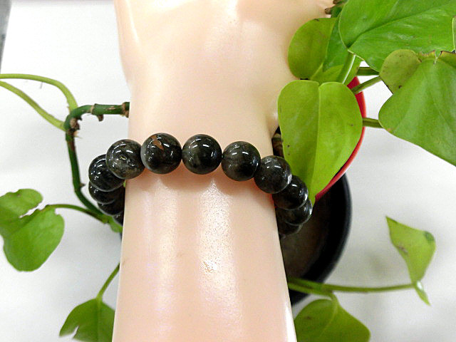 天然石 ガーデンクォーツ11mm玉ブレスレット 内周18.5cm　　　190312733