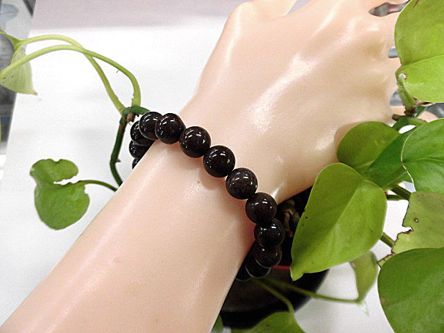 天然石 ガーデンクォーツ9mm玉ブレスレット 内周16.2cm　　　190312737