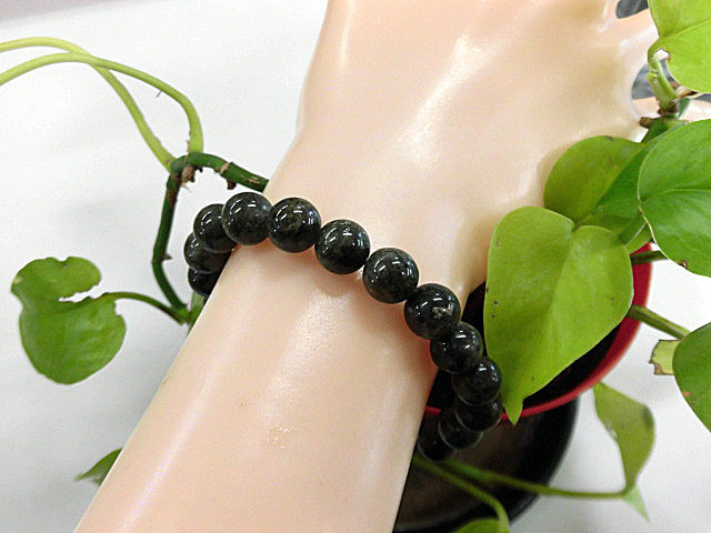 天然石 ガーデンクォーツ9.5mm玉ブレスレット 内周17.9cm　　　190312740