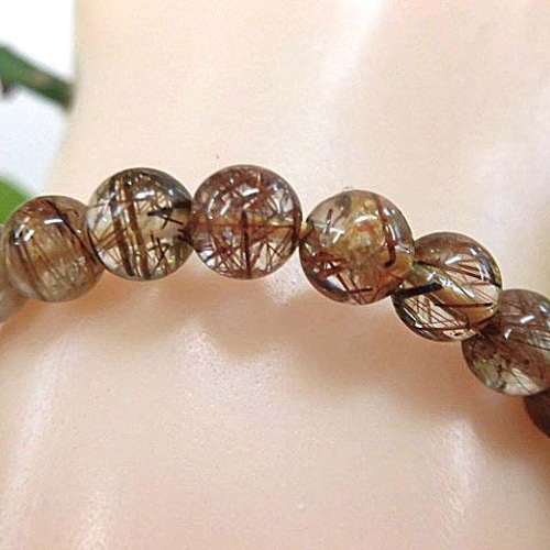 天然石 ルチルクォーツブレスレット 内周19.2cm 240101856