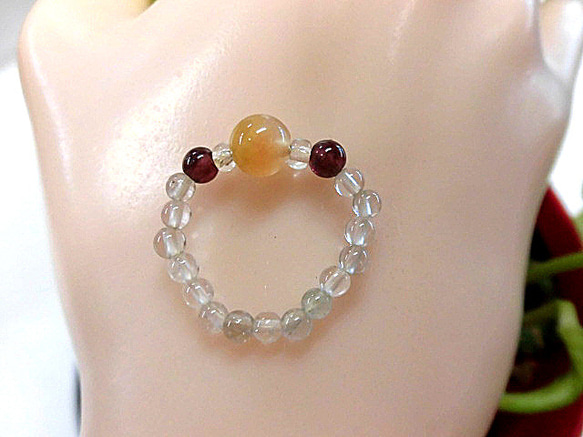 天然石 水晶3mm玉リング 11号前後 200720078 指輪・リング