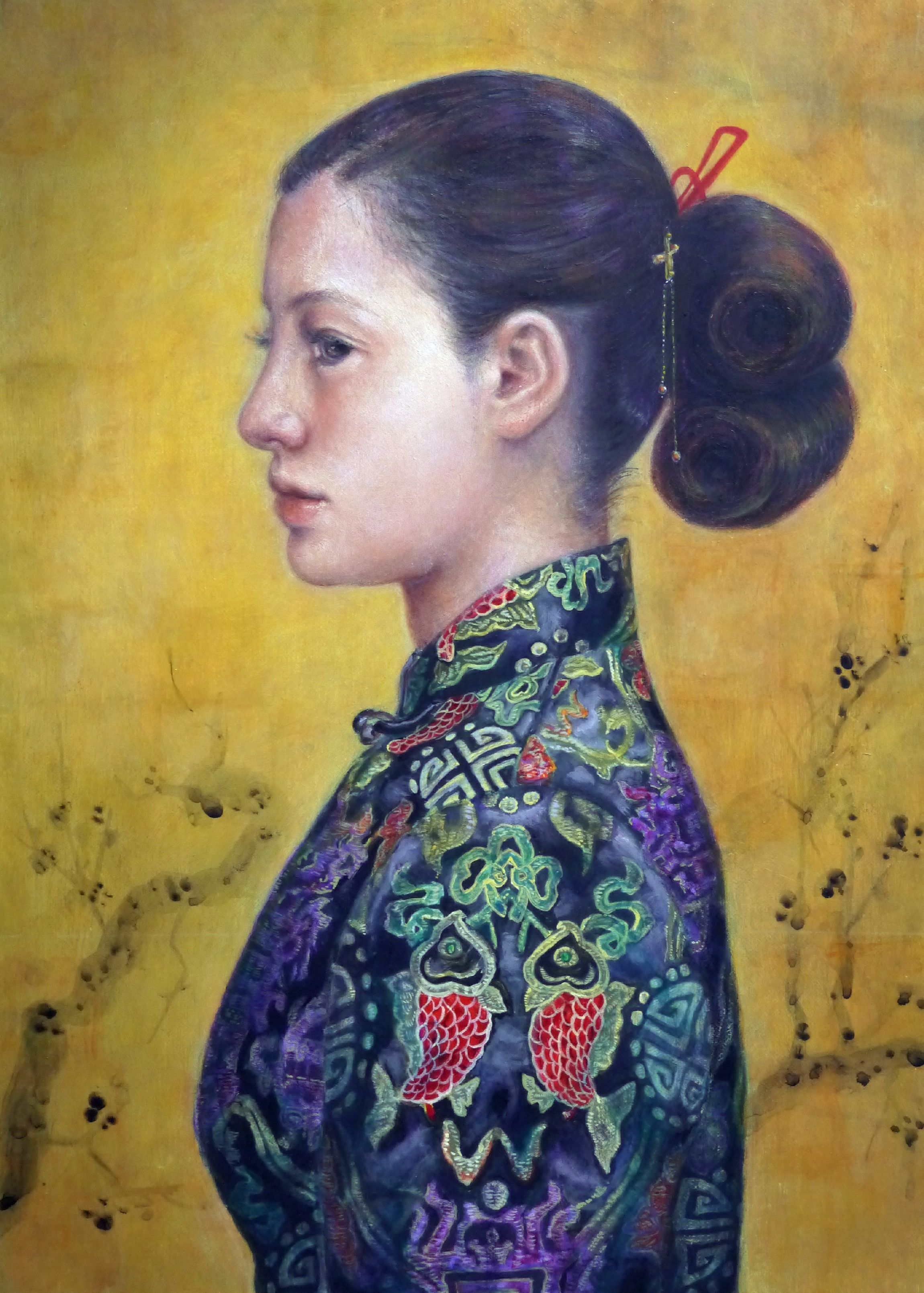 豪華！華族 油絵 人形ドレス ゴールド 額縁 原口 アンティーク 額縁 原口 人形ドレス アンティーク 油絵 ゴールド 豪華！華族