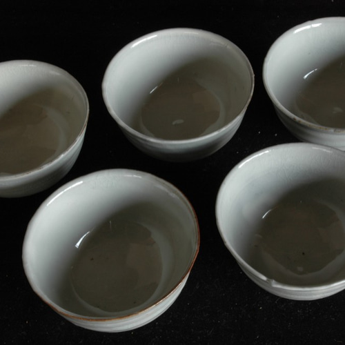 粉引吸出し茶碗　5個 6、粉引汲み出し湯呑（5客） 湯呑み 静柳 通販 11017108
