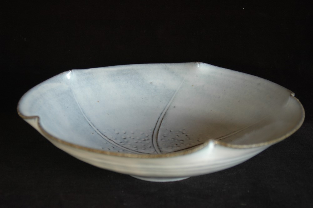 Creema限定　２６、白釉輪花大鉢