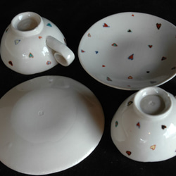 数量限定ハンドメイド2019　１、上絵紅茶碗皿♡（ペア） 5枚目の画像
