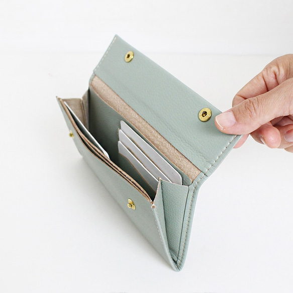 【8色】お札ピッタリサイズのミニマム長財布！カードも入って小銭も見やすい！！(受注生産)ミニマリストにも！ 4枚目の画像