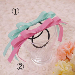 ヘアクリップ　Ｕピン（ガーランドリボン　水色）　ロリィタ　ヘアメ　担当カラー ヘアクリップ Uピン（ガーランドリボン 水色） ロリィタ ヘアメ