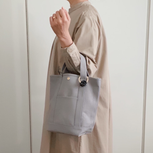 お得セット】帆布製パスケース付きトート&カラビナチャーム（バッグ色