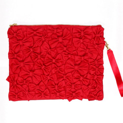 Ribbon clutch bag (RED) 1枚目の画像