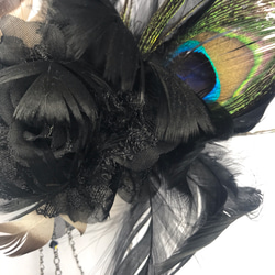 黒い羽のコサージュNo3 3枚目の画像
