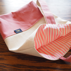 シンプルでながく使える帆布のシューズバッグ( pink ) 2枚目の画像