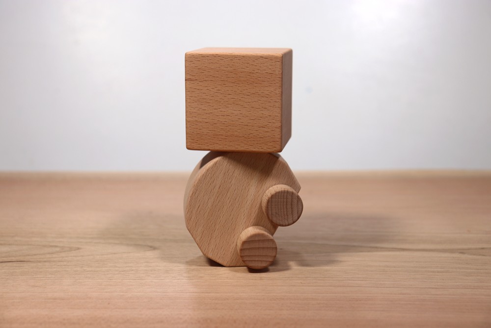 積み木でくるりんカー おもちゃ・人形 木のおもちゃLetWoodBe