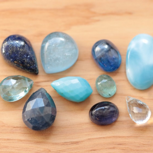 青い石 10個セット ラリマー サファイア アイオライト アクアマリン