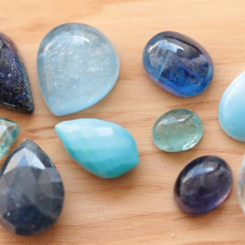 青い石 10個セット ラリマー サファイア アイオライト アクアマリン